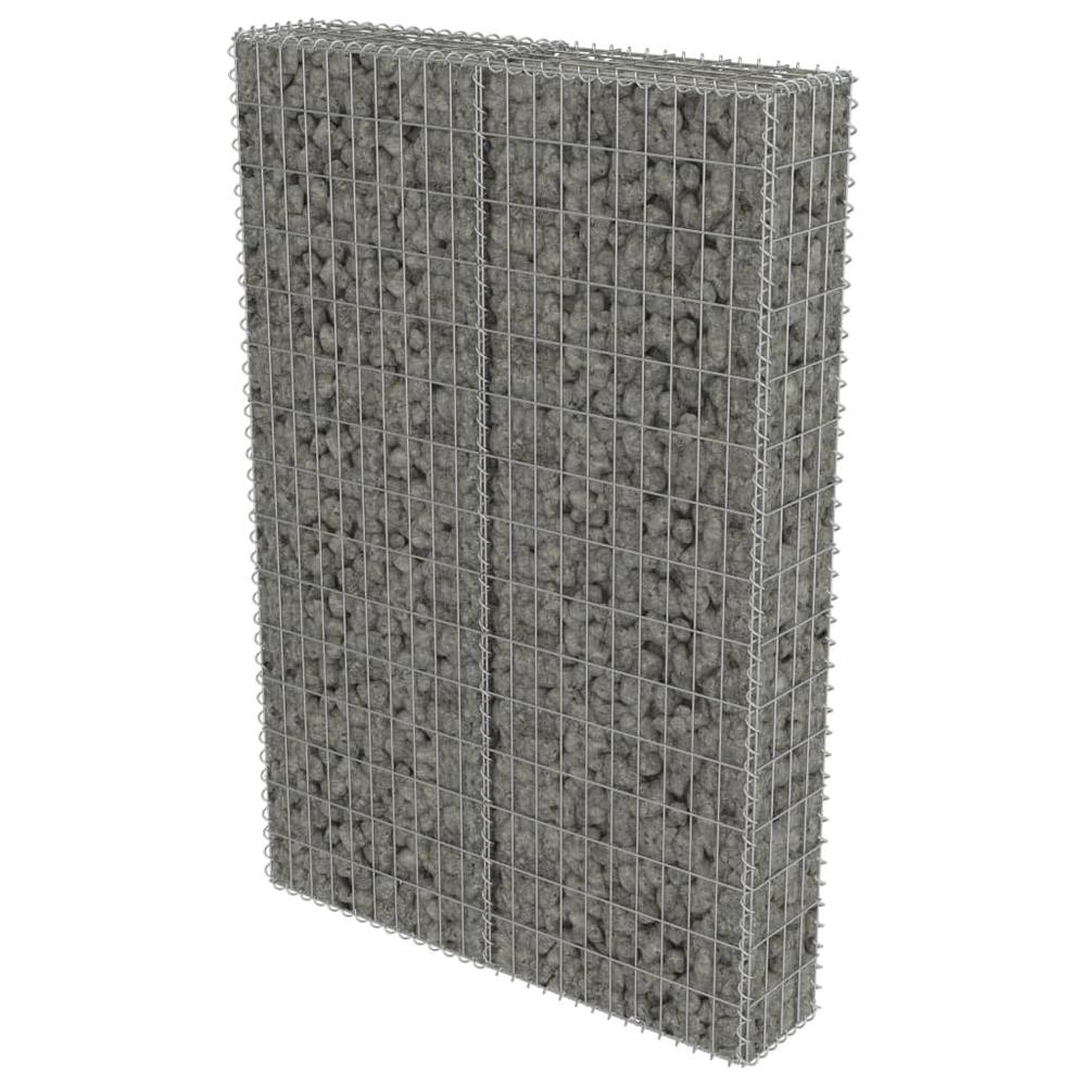 vidaXL Gabion Wall with Covers Galvanized Steel 39.4"x7.87"x59", 143579. Picture 3