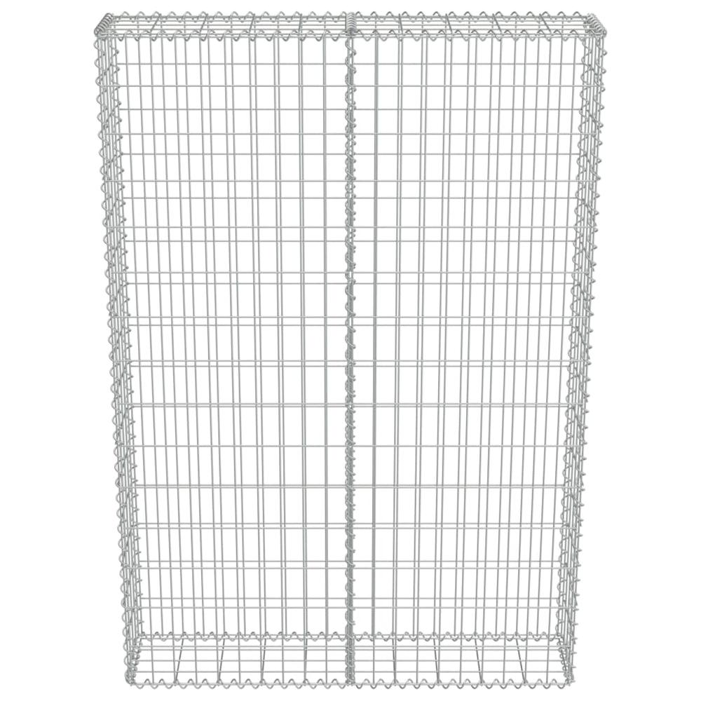 vidaXL Gabion Wall with Covers Galvanized Steel 39.4"x7.87"x59", 143579. Picture 4