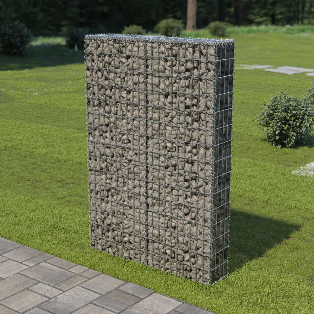 vidaXL Gabion Wall with Covers Galvanized Steel 39.4"x7.87"x59", 143579. Picture 1