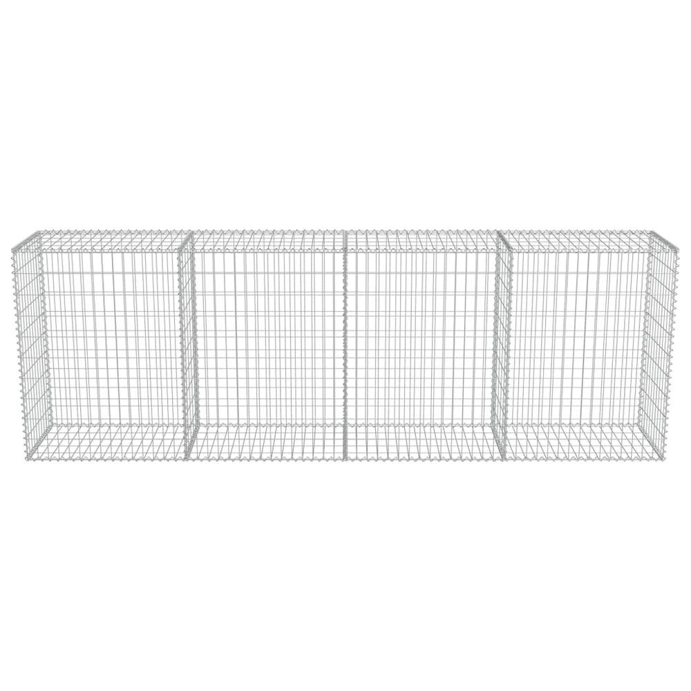 vidaXL Gabion Wall with Covers Galvanized Steel 118"x19.7"x39.4", 143592. Picture 4