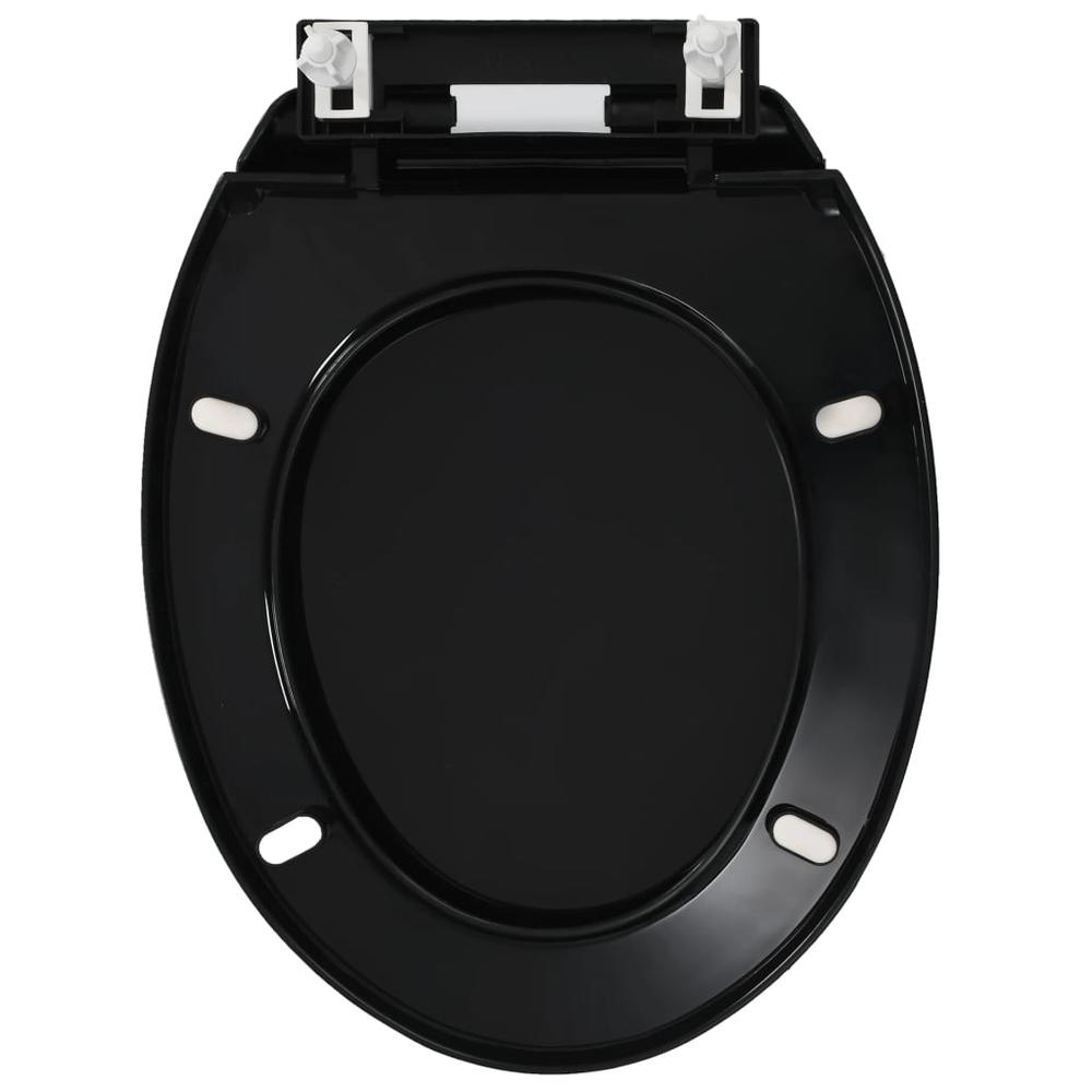 vidaXL Soft-close Toilet Seat with Quick-release Design Black, 145021. Picture 5