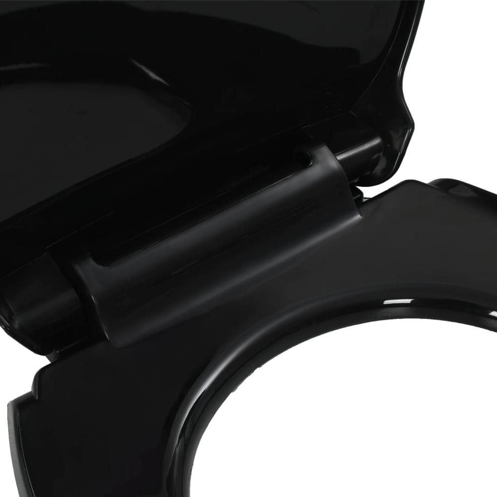 vidaXL Soft-close Toilet Seat with Quick-release Design Black, 145021. Picture 6