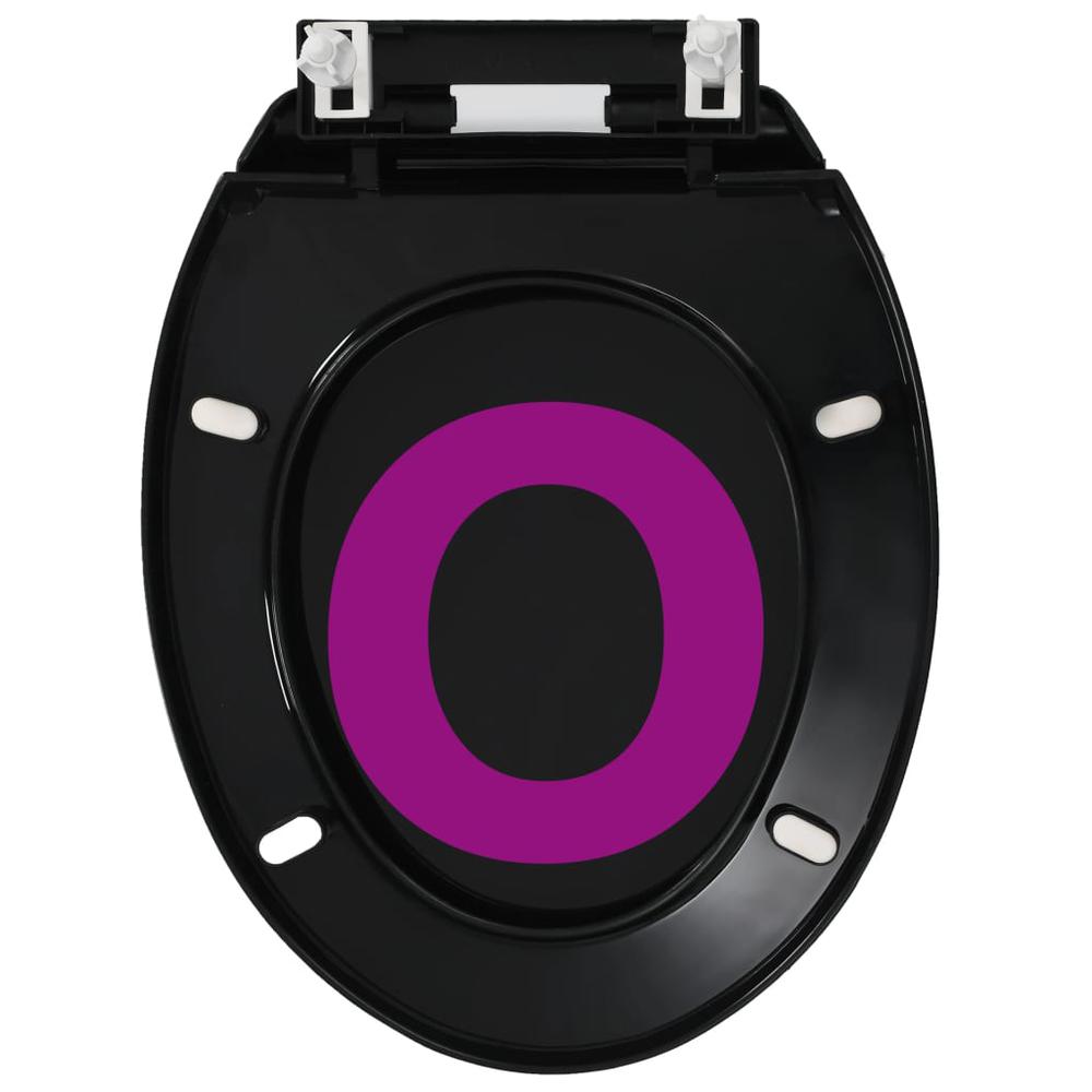 vidaXL Soft-close Toilet Seat with Quick-release Design Black, 145021. Picture 8
