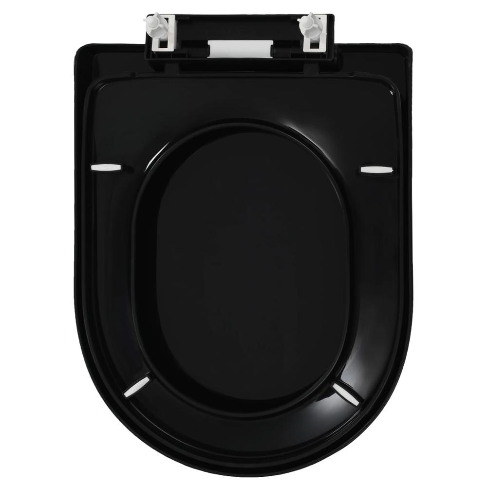 vidaXL Soft-close Toilet Seat with Quick-release Design Black, 145022. Picture 5