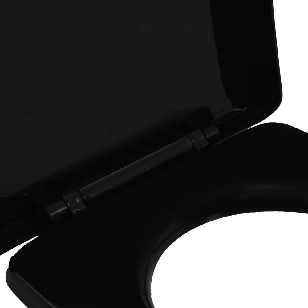 vidaXL Soft-close Toilet Seat with Quick-release Design Black, 145022. Picture 6