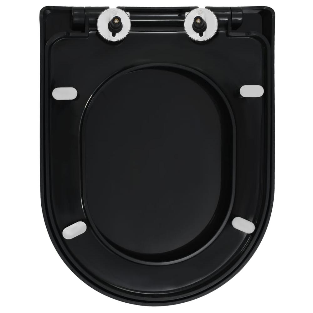 vidaXL Soft-close Toilet Seat with Quick-release Design Black, 145023. Picture 5