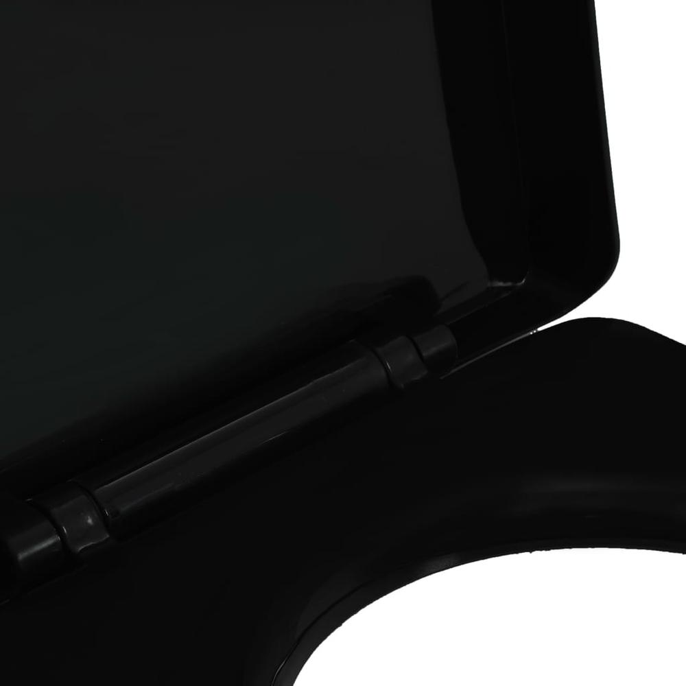 vidaXL Soft-close Toilet Seat with Quick-release Design Black, 145023. Picture 6