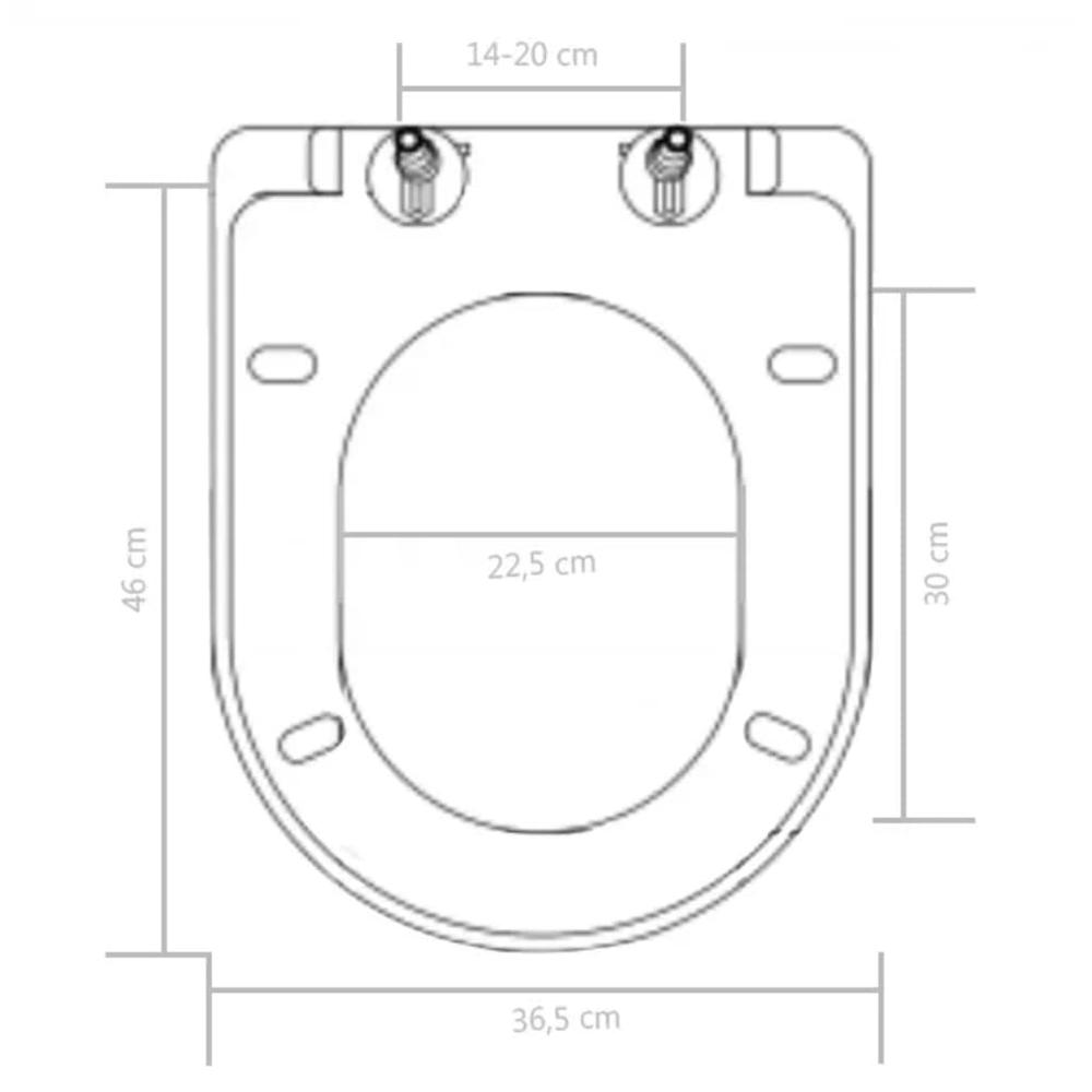 vidaXL Soft-close Toilet Seat with Quick-release Design Black, 145023. Picture 9