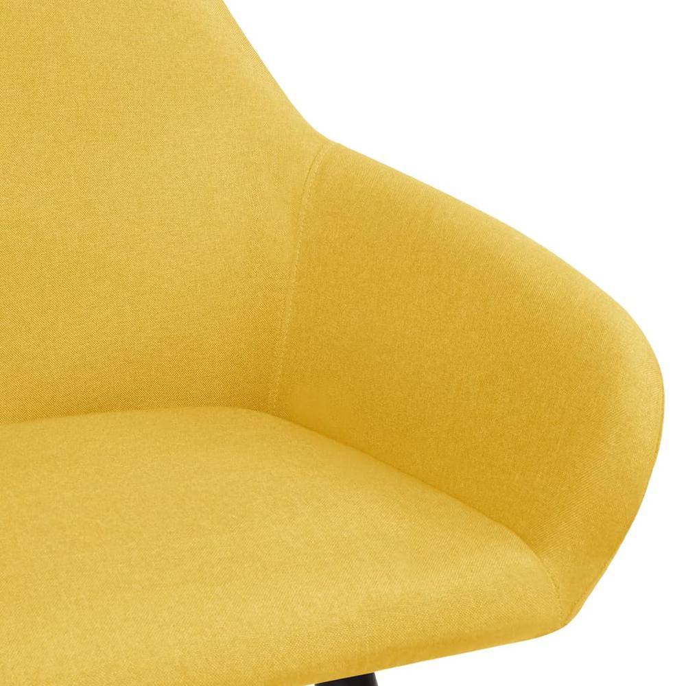 Dining Chairs 2 pcs Yellow Fabric. Picture 4