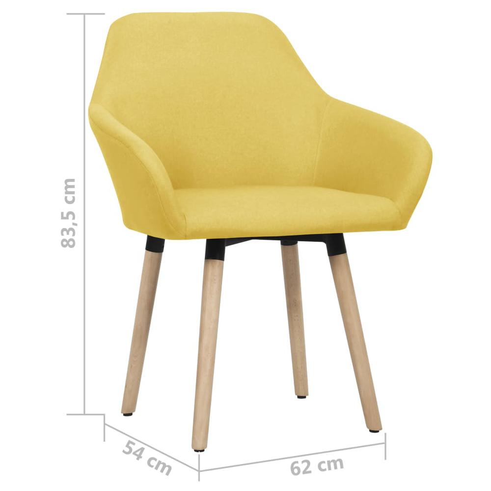 Dining Chairs 2 pcs Yellow Fabric. Picture 5