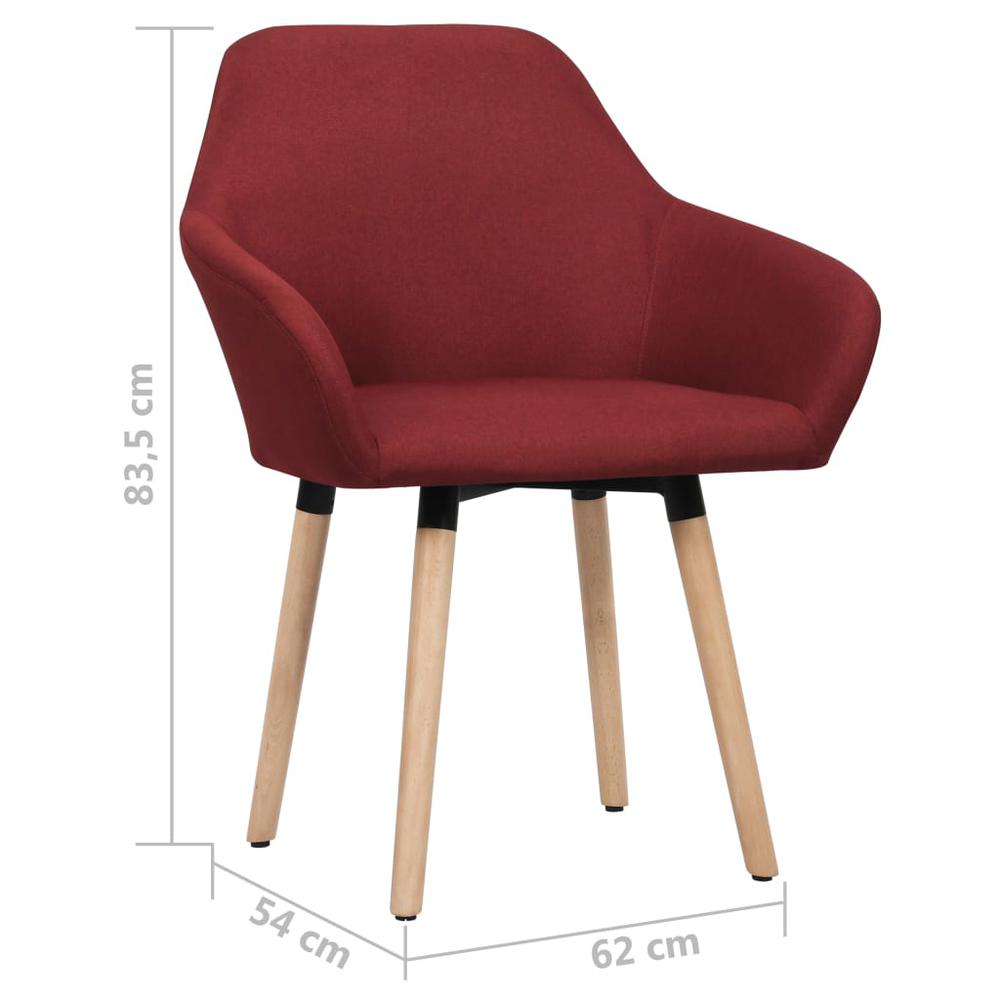 Dining Chairs 2 pcs Wine Red Fabric. Picture 5