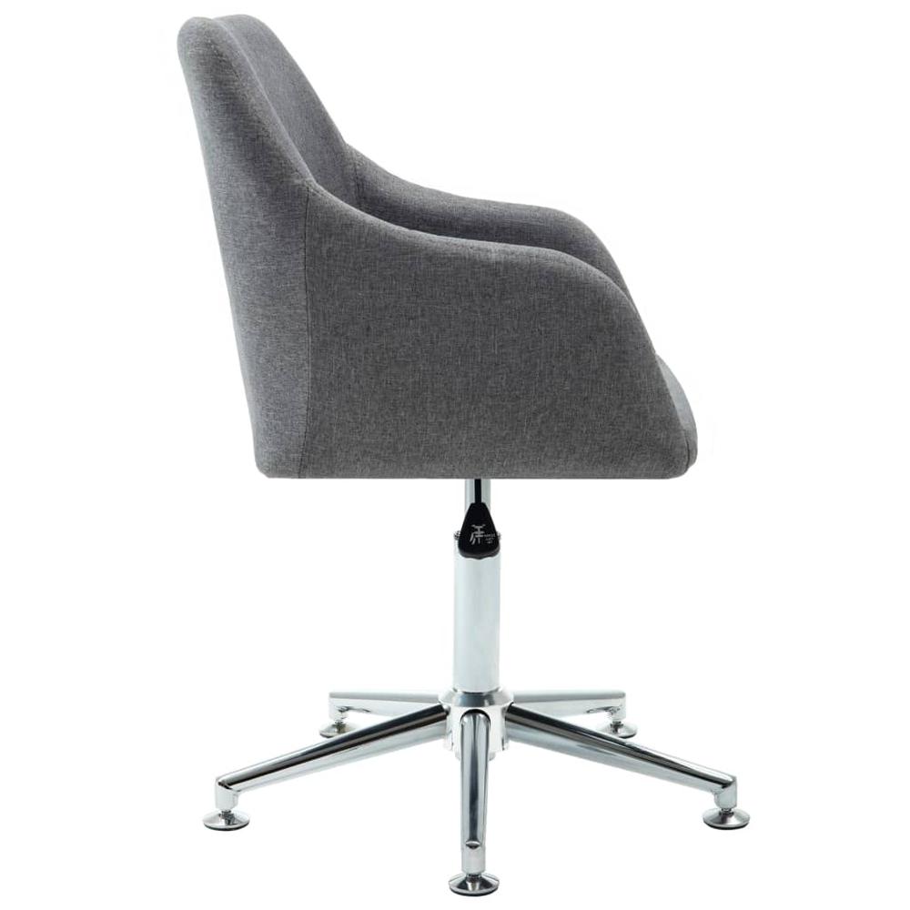 Swivel Dining Chair Light Gray Fabric. Picture 2