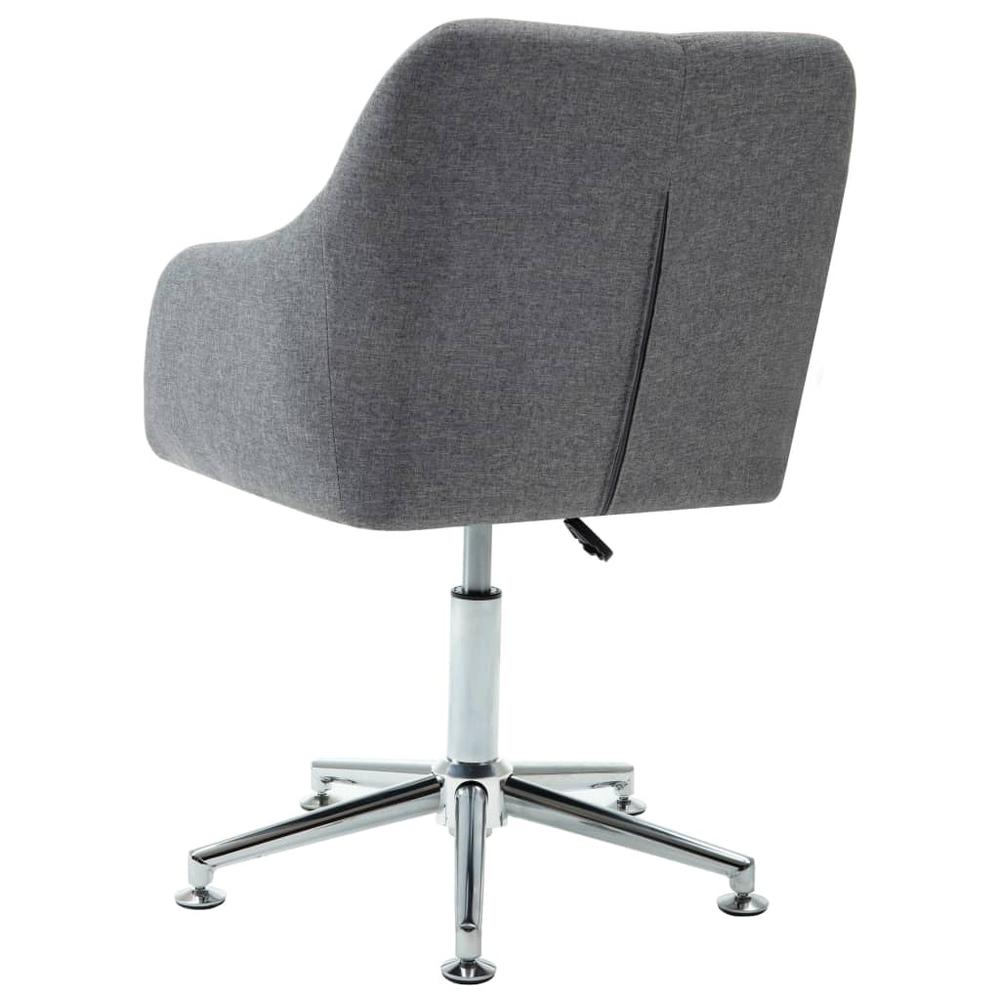 Swivel Dining Chair Light Gray Fabric. Picture 3