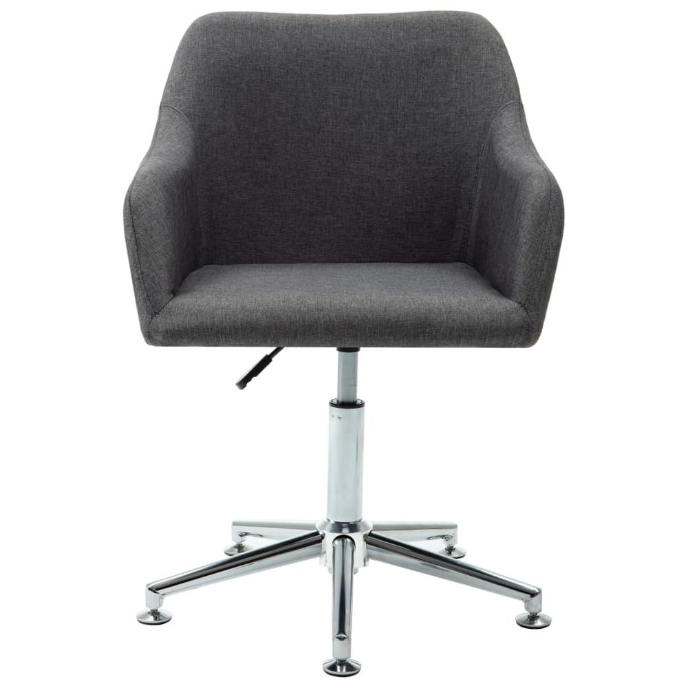 Swivel Dining Chair Dark Gray Fabric. Picture 1