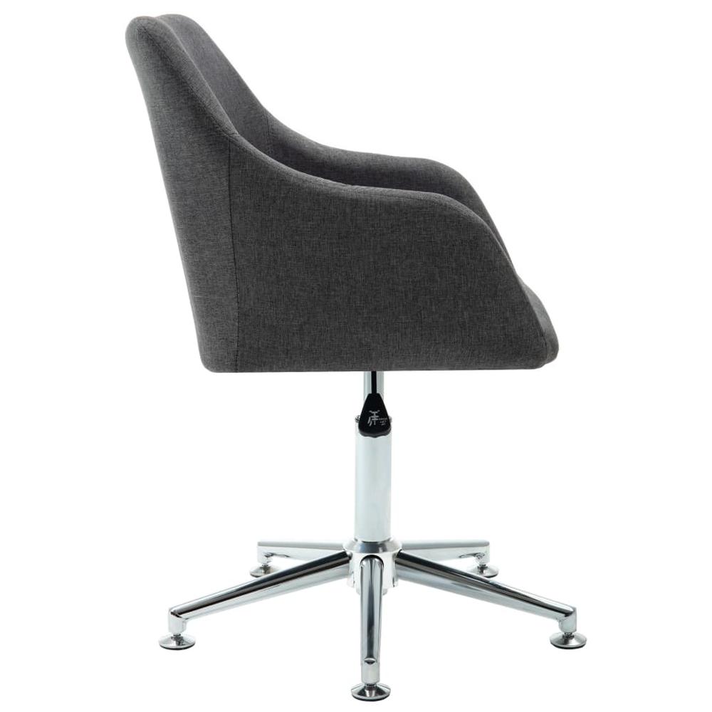Swivel Dining Chair Dark Gray Fabric. Picture 2