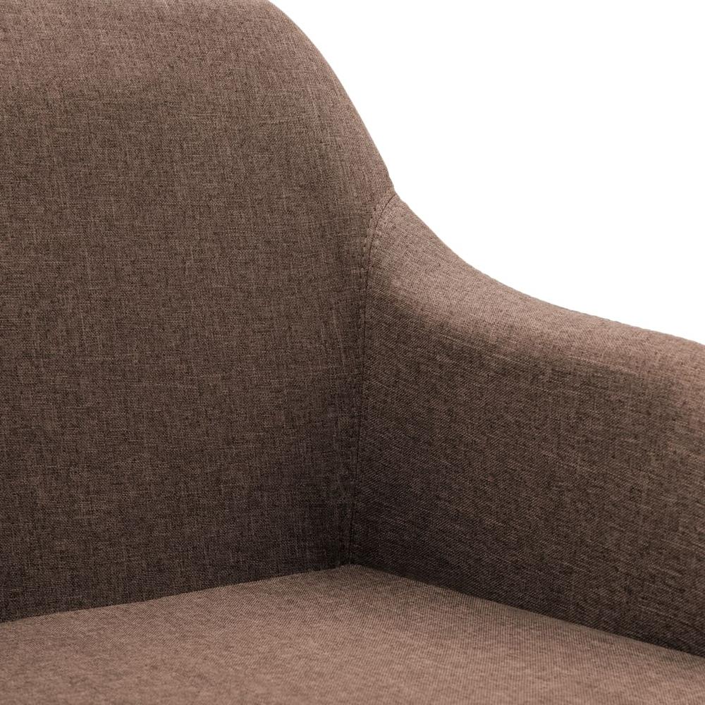 Swivel Dining Chair Brown Fabric. Picture 5
