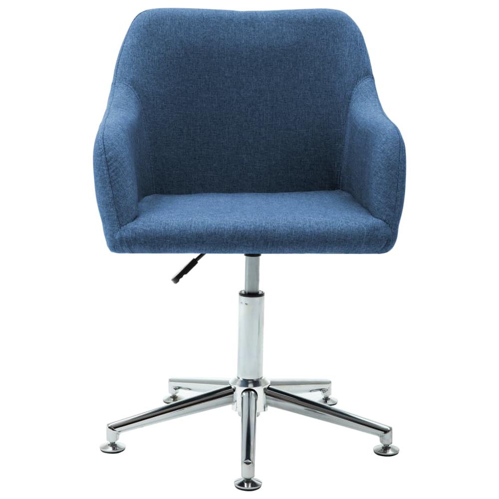 Swivel Dining Chair Blue Fabric. Picture 1