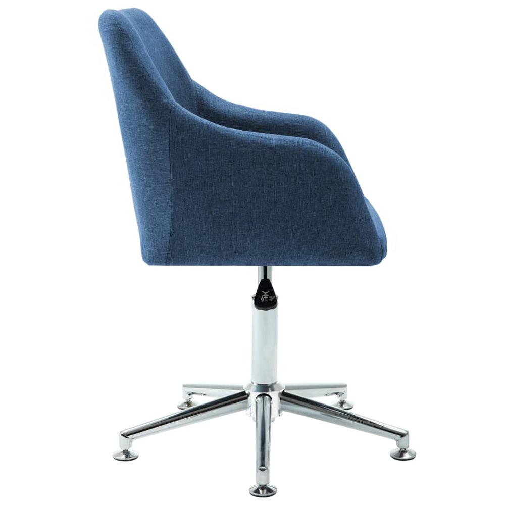 Swivel Dining Chair Blue Fabric. Picture 2