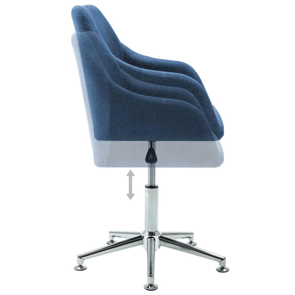 Swivel Dining Chair Blue Fabric. Picture 4