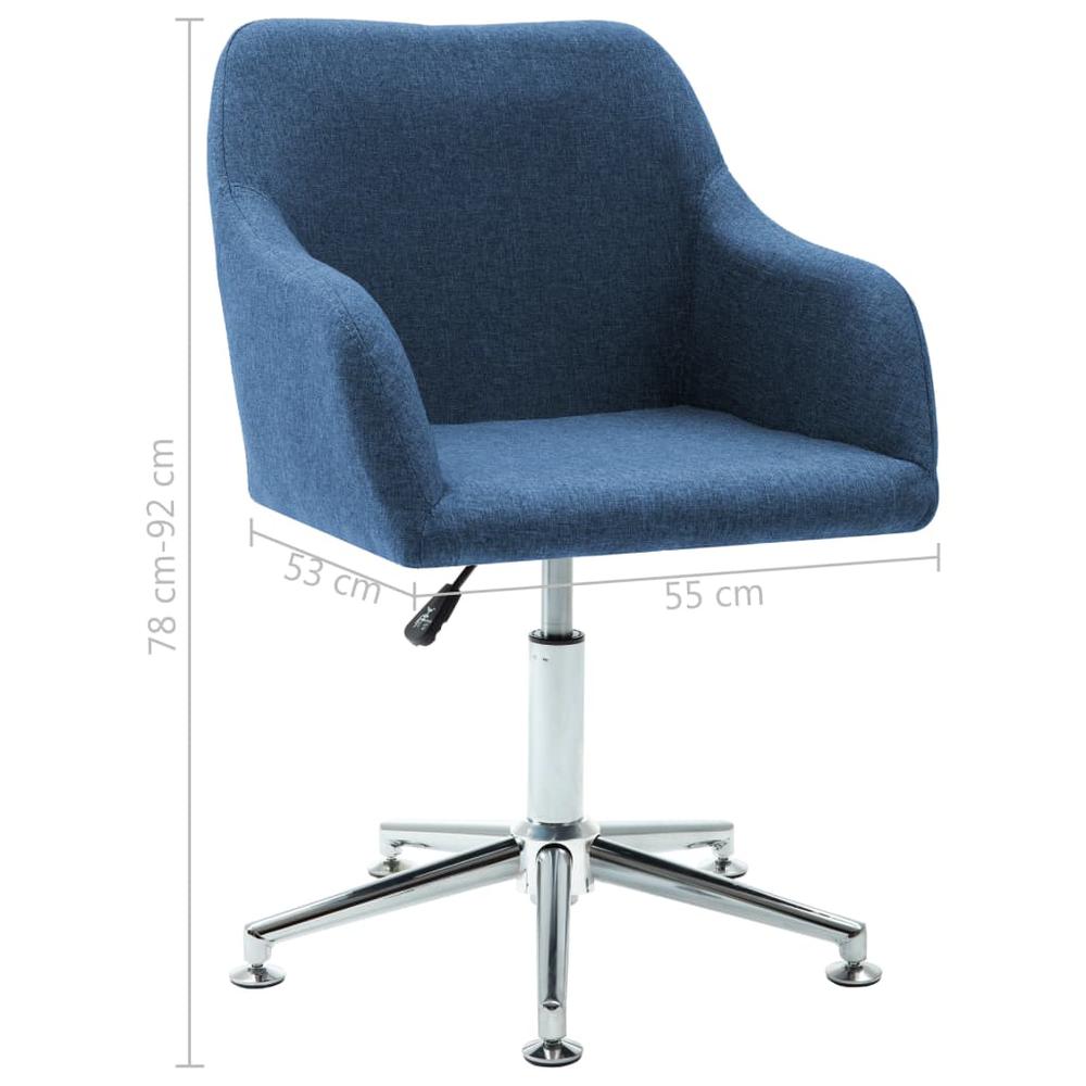 Swivel Dining Chair Blue Fabric. Picture 7