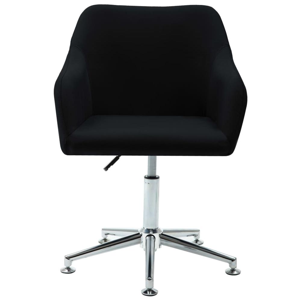 Swivel Dining Chair Black Fabric. Picture 1
