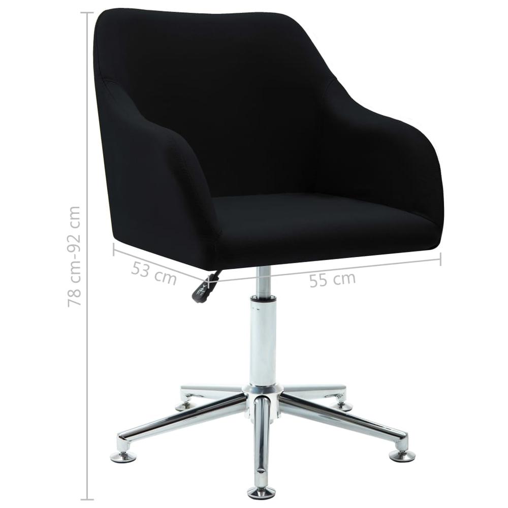 Swivel Dining Chair Black Fabric. Picture 7