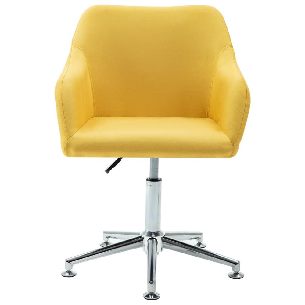 Swivel Dining Chair Yellow Fabric. Picture 1