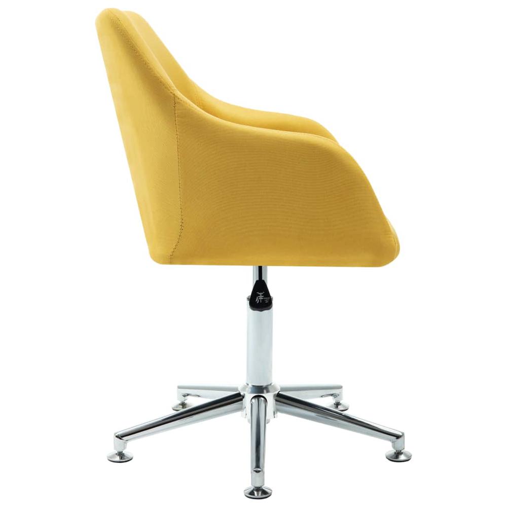 Swivel Dining Chair Yellow Fabric. Picture 2