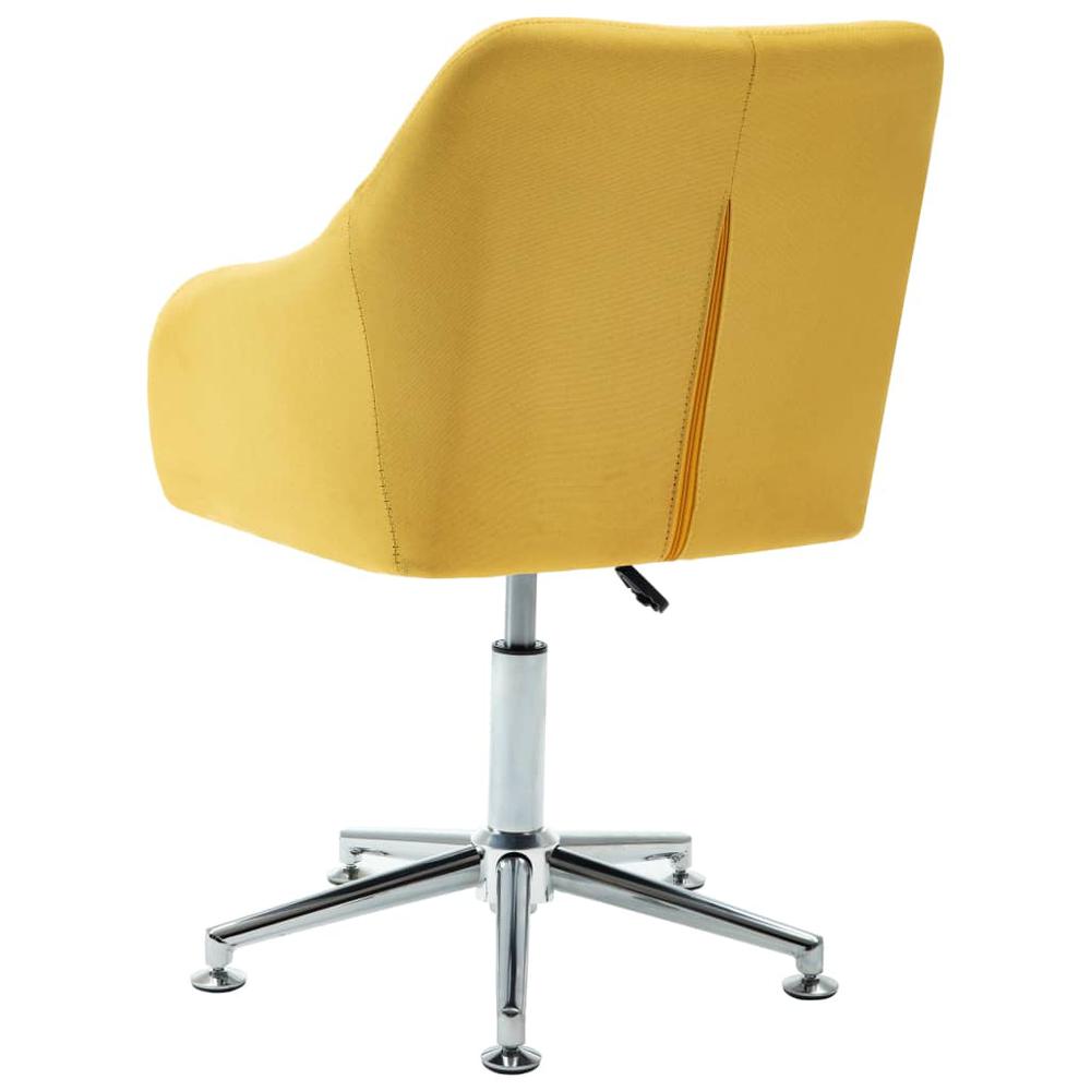 Swivel Dining Chair Yellow Fabric. Picture 3