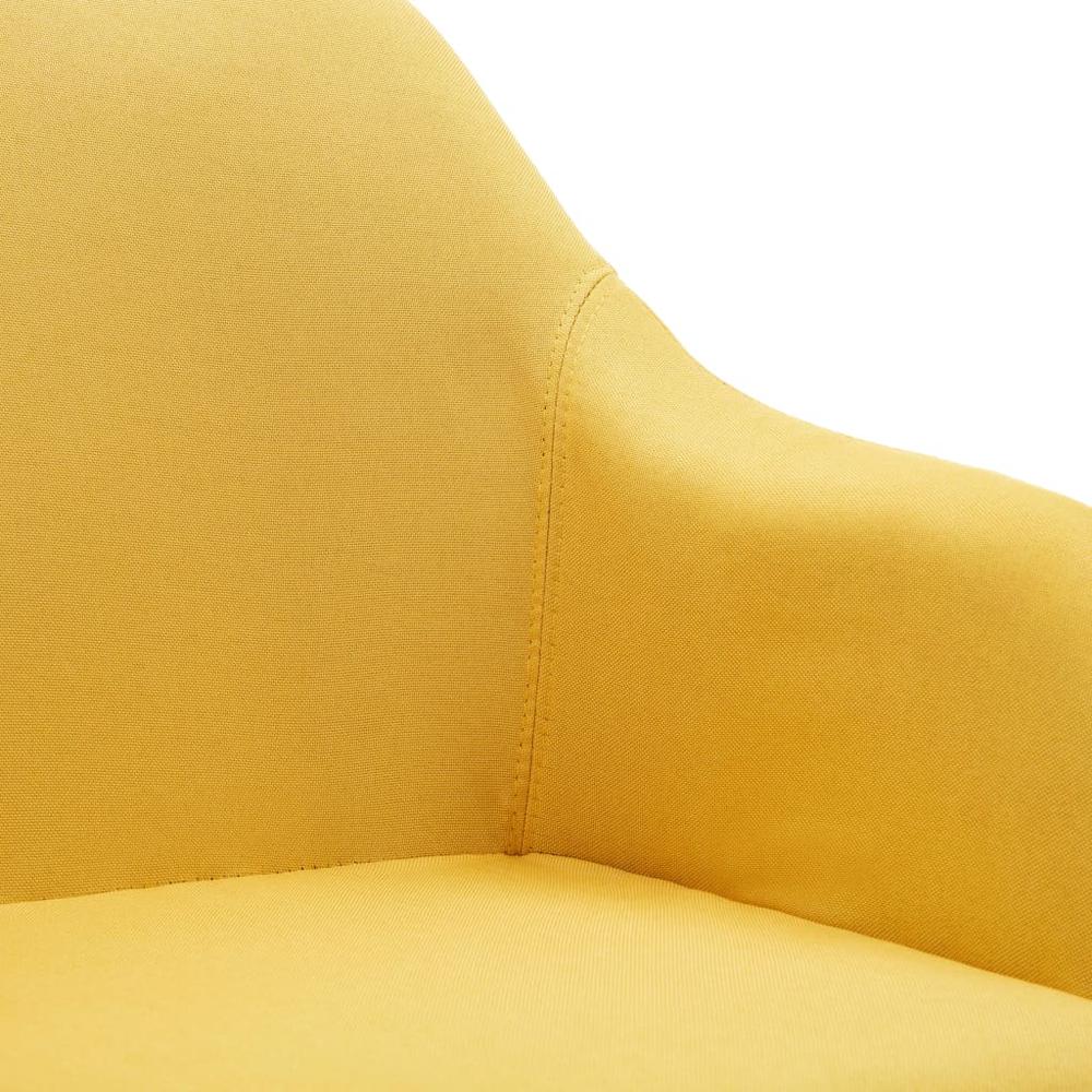 Swivel Dining Chair Yellow Fabric. Picture 5