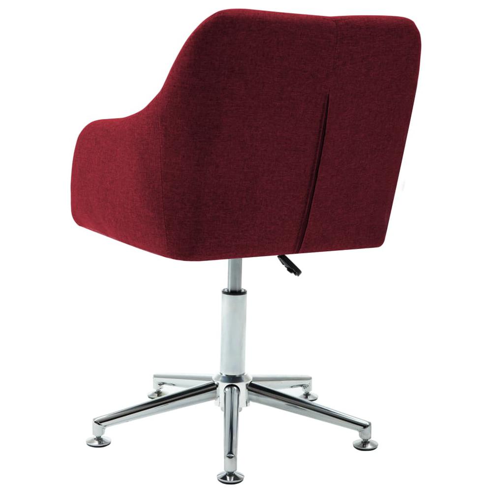 Swivel Dining Chair Wine Red Fabric. Picture 3