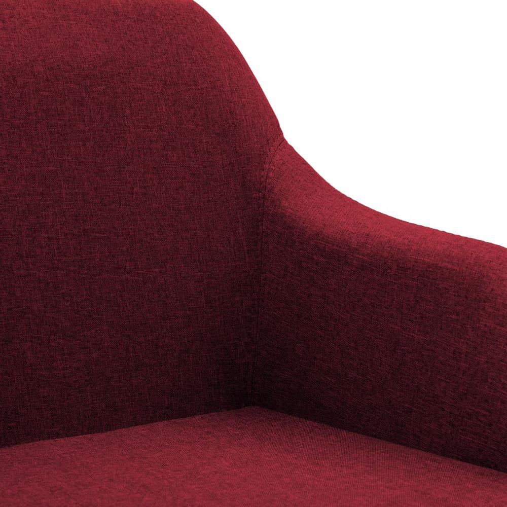 Swivel Dining Chair Wine Red Fabric. Picture 5