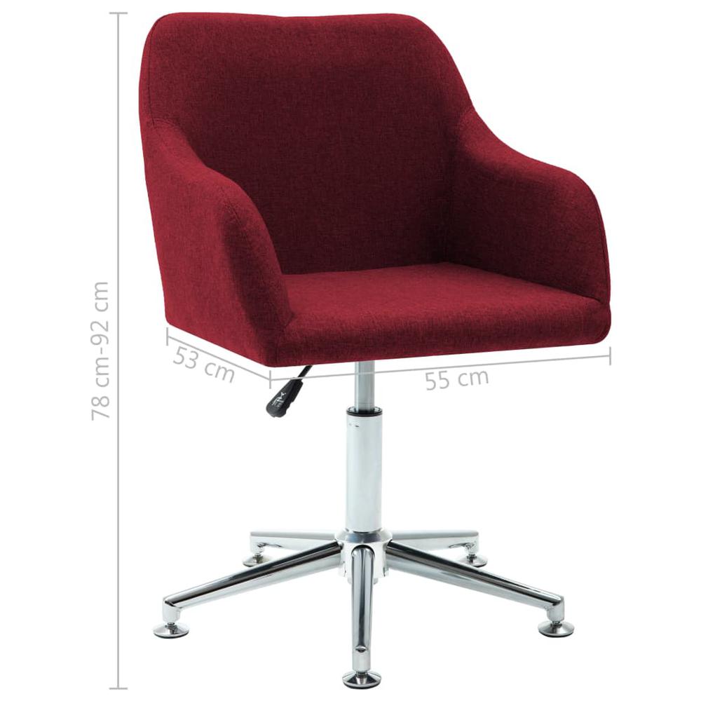 Swivel Dining Chair Wine Red Fabric. Picture 7