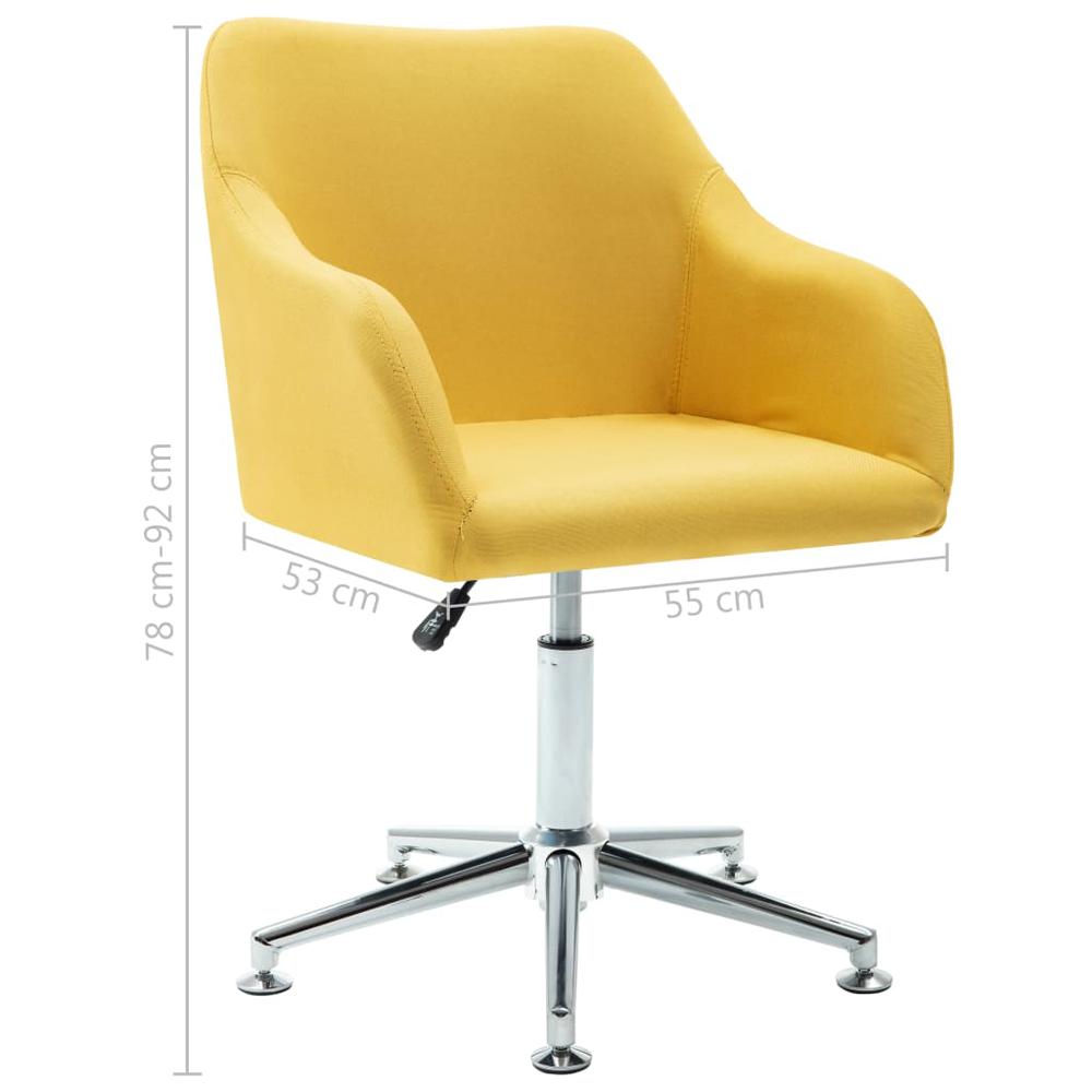 Swivel Dining Chairs 2 pcs Yellow Fabric. Picture 9