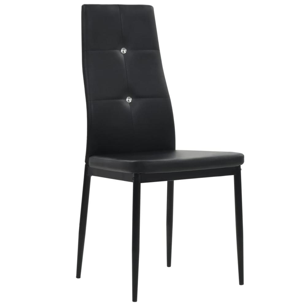 vidaXL Dining Chairs 4 pcs Black Faux Leather, 282110. Picture 4