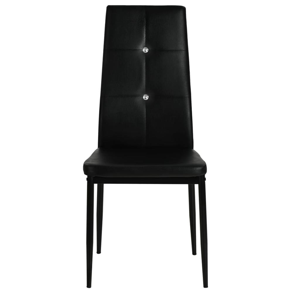 vidaXL Dining Chairs 4 pcs Black Faux Leather, 282110. Picture 5