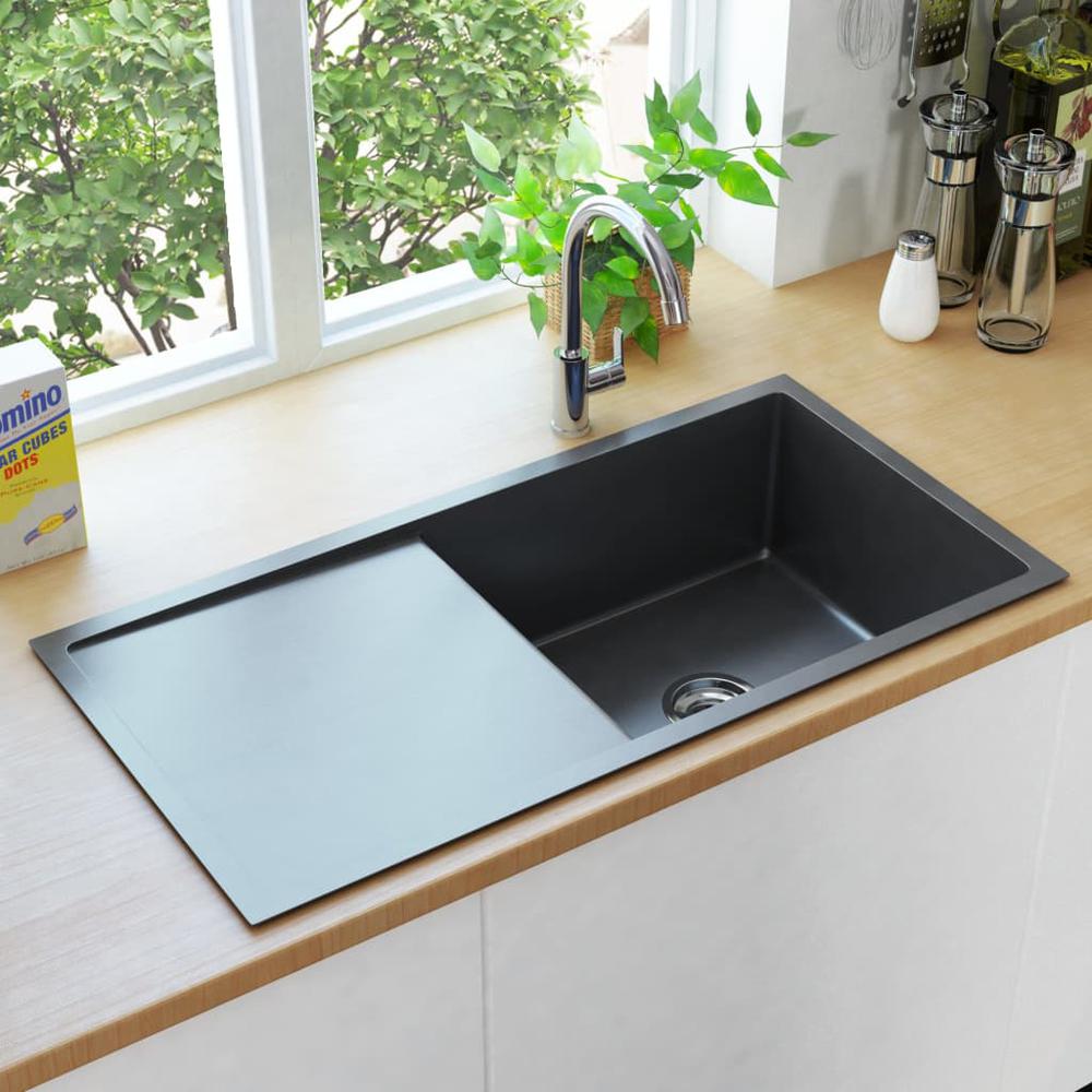 Handmade Kitchen Sink Black Stainless Steel. Picture 2