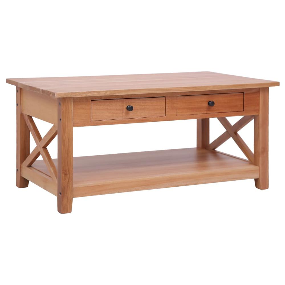 vidaXL Coffee Table 39.4"x21.7"x18.1" Solid Mahogany Wood, 283838. Picture 1
