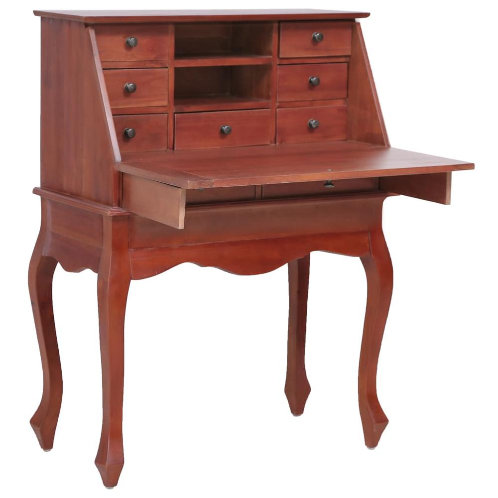 vidaXL Secretary Desk Brown 30.7"x16.5"x40.6" Solid Mahogany Wood, 283841. Picture 1