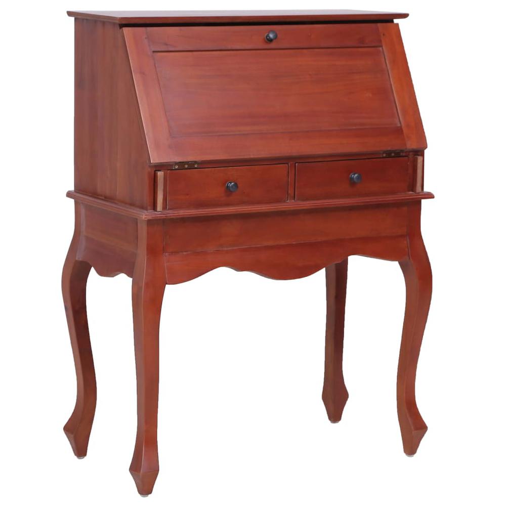 vidaXL Secretary Desk Brown 30.7"x16.5"x40.6" Solid Mahogany Wood, 283841. Picture 2