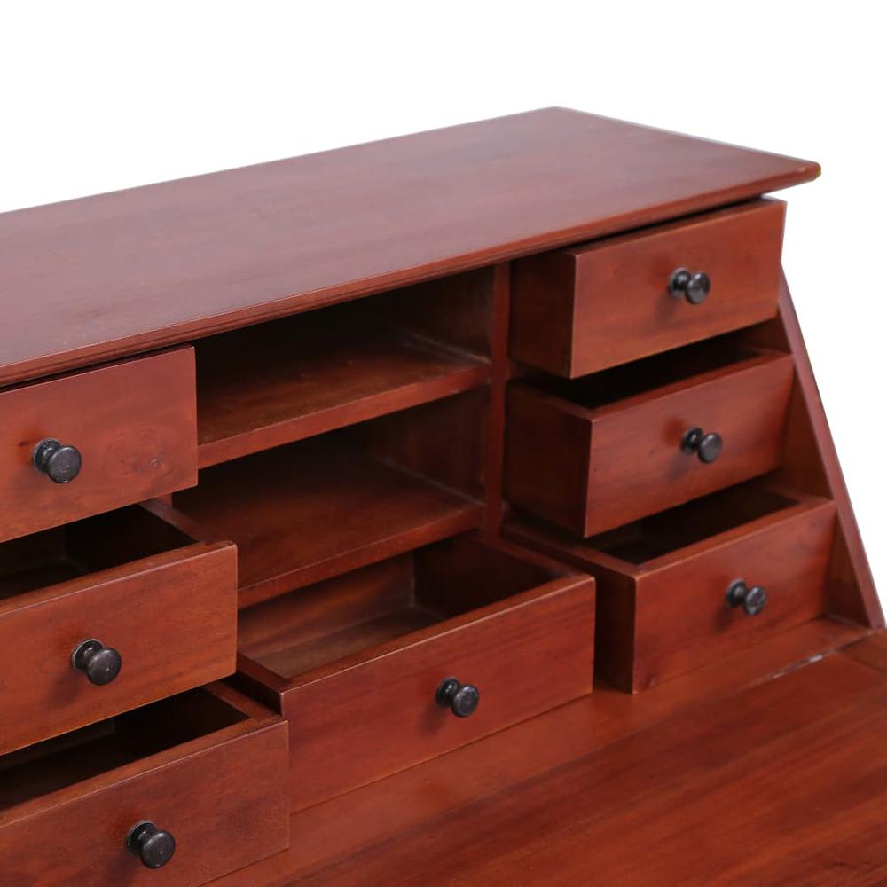 vidaXL Secretary Desk Brown 30.7"x16.5"x40.6" Solid Mahogany Wood, 283841. Picture 5