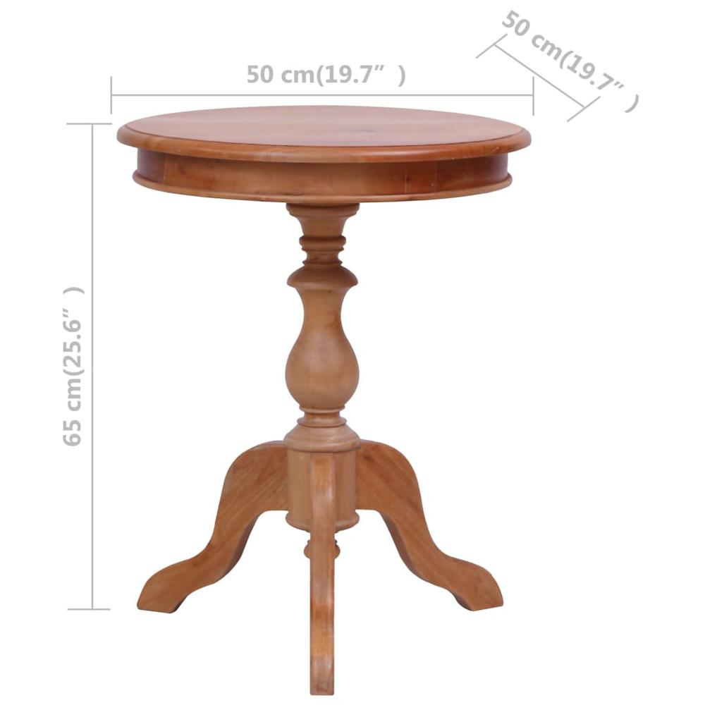 vidaXL Side Table Natural 19.7"x19.7"x25.6" Solid Mahogany Wood, 283846. Picture 5