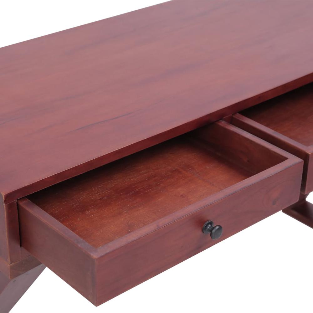 vidaXL Computer Desk Brown 52"x18.5"x30.3" Solid Mahogany Wood, 283847. Picture 3