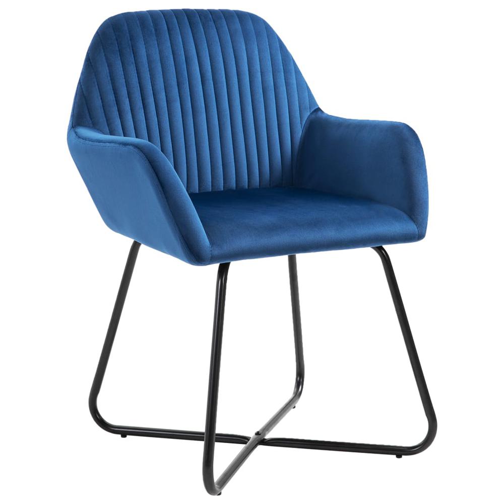 vidaXL Dining Chairs 2 pcs Blue Velvet, 249802. Picture 3
