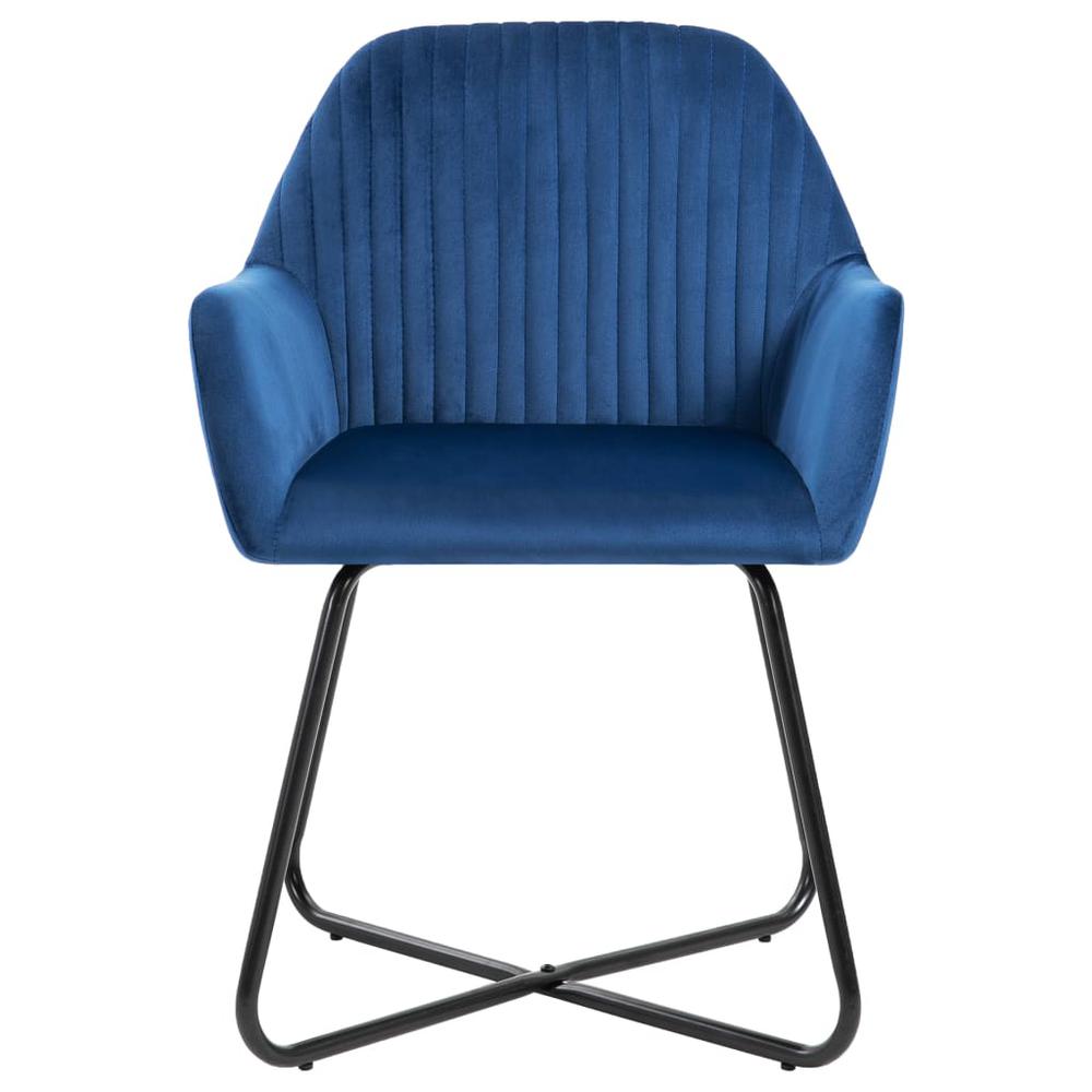 vidaXL Dining Chairs 2 pcs Blue Velvet, 249802. Picture 4