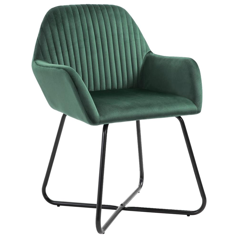 vidaXL Dining Chairs 2 pcs Green Velvet, 249803. Picture 3