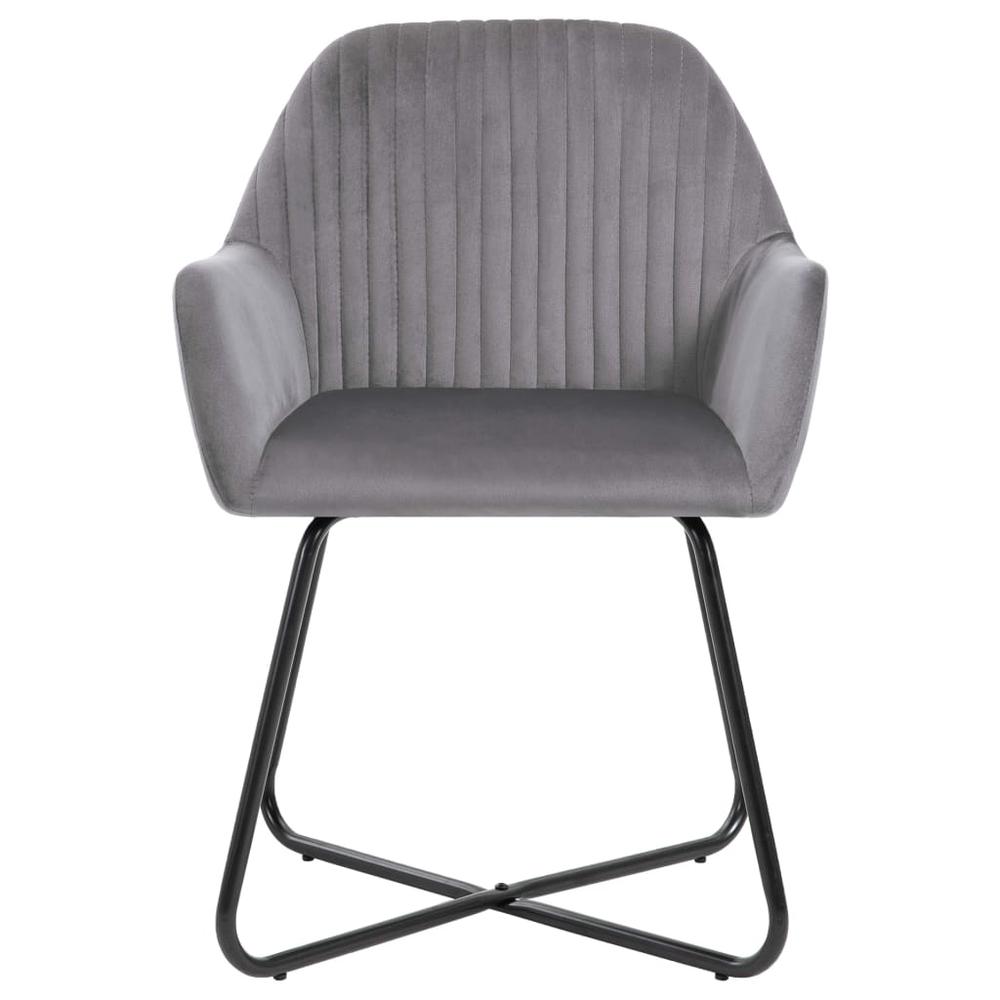 vidaXL Dining Chairs 2 pcs Gray Velvet, 249804. Picture 4