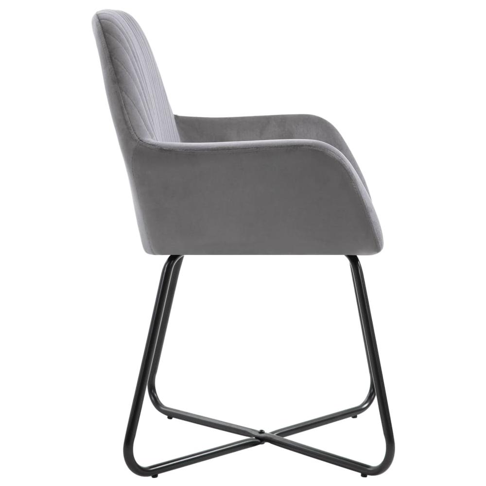 vidaXL Dining Chairs 2 pcs Gray Velvet, 249804. Picture 5