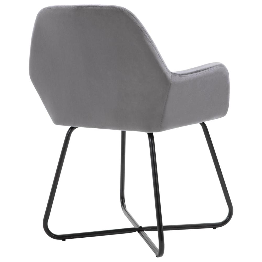vidaXL Dining Chairs 2 pcs Gray Velvet, 249804. Picture 6
