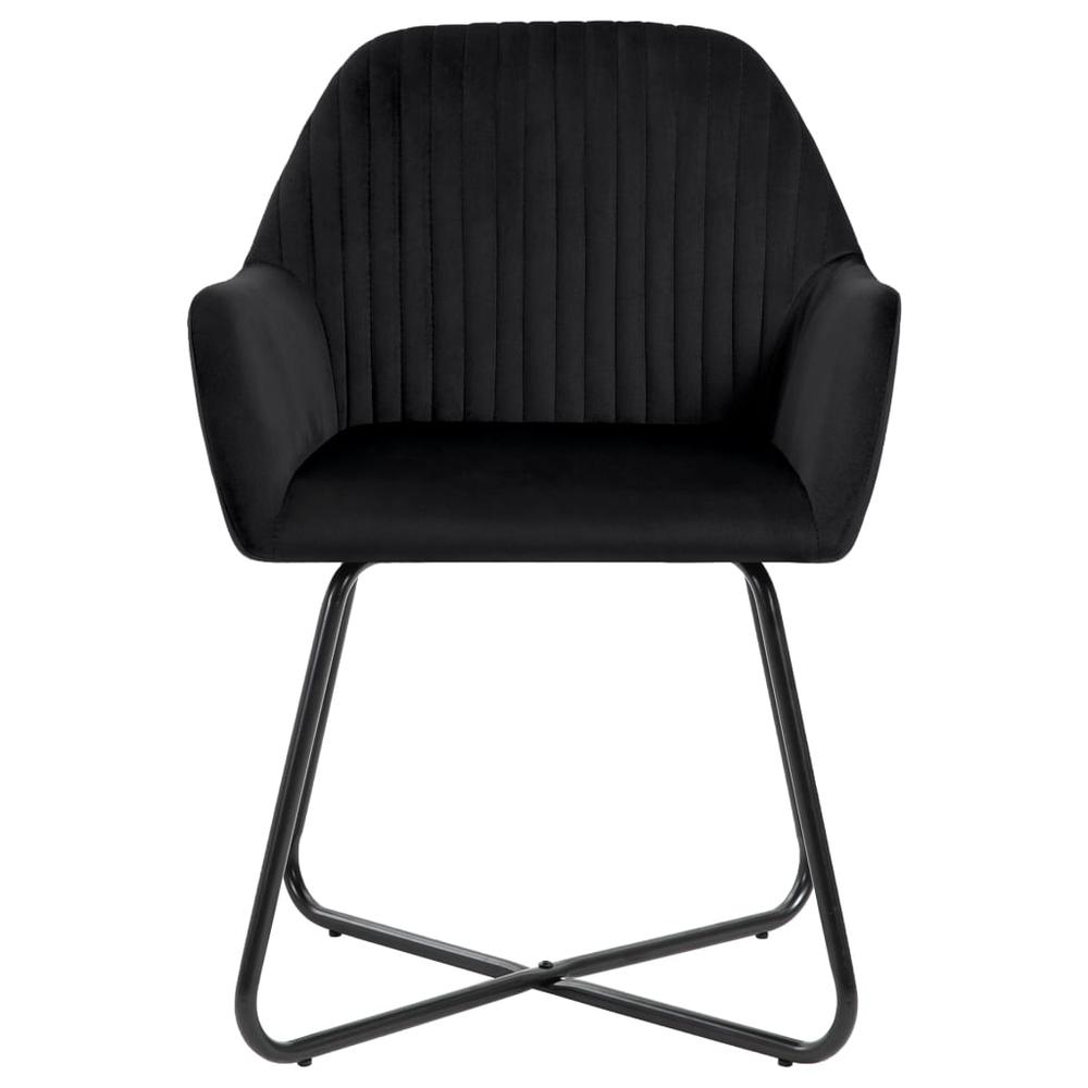 vidaXL Dining Chairs 2 pcs Black Velvet, 249805. Picture 4